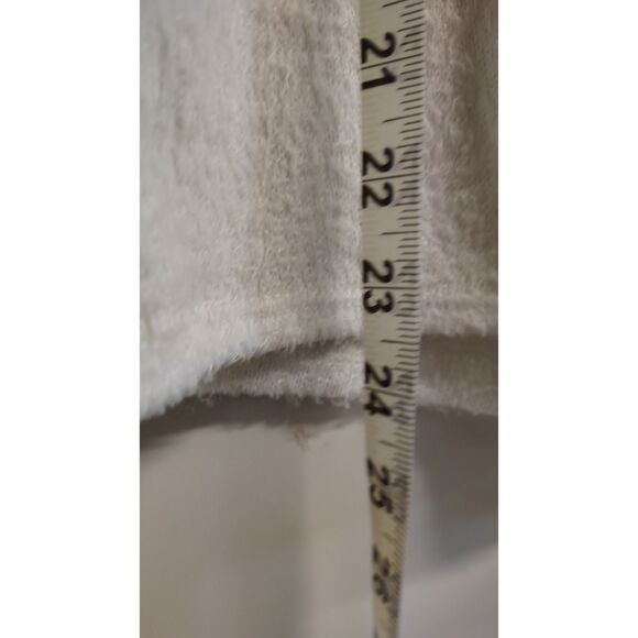 LC Lauren Conrad Women's XL White Fuzzy Front Tie Long Sleeve Sweater - Picture 6 of 6